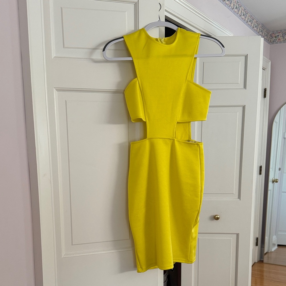 REVOLVE Yellow Backless Cutout Dress